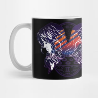 Virgo star sign blue red dark Mug